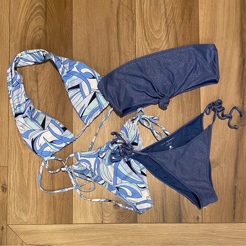 PacSun Blue Bandeau Bikini Set
